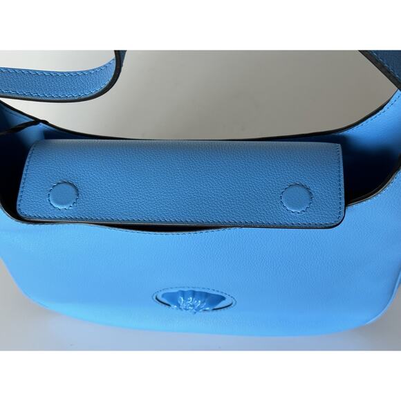 NWT $1875 Versace Medusa Head Calf Leather Blue Medium Hobo Bag 1000699 IT - Picture 10 of 16